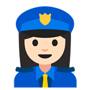 👮🏻‍♀️ Emoji Agente De Policía Mujer: Tono De Piel Claro en Google Android 7.1.