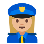 Emoji 👮🏼‍♀️ Poliziotta: Carnagione Abbastanza Chiara su Google Android 7.1.