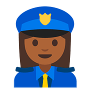 👮🏾‍♀️ Emoji Polizistin: mitteldunkle Hautfarbe Google Android 7.1.