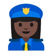 👮🏿‍♀️ Emoji Agente De Policía Mujer: Tono De Piel Oscuro en Google Android 7.1.