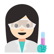Emoji 👩🏻‍🔬 Scienziata: Carnagione Chiara su Google Android 7.1.