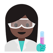 👩🏿‍🔬 Emoji Cientista Mulher: Pele Escura na Google Android 7.1.