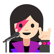 👩🏻‍🎤 Emoji Sängerin: helle Hautfarbe Google Android 7.1.