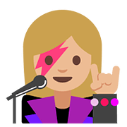 Emoji 👩🏼‍🎤 Cantante Donna: Carnagione Abbastanza Chiara su Google Android 7.1.
