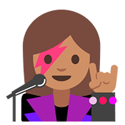 👩🏽‍🎤 Emoji Cantante Mujer: Tono De Piel Medio en Google Android 7.1.