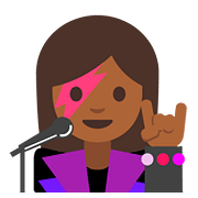 👩🏾‍🎤 Emoji Cantante Mujer: Tono De Piel Oscuro Medio en Google Android 7.1.