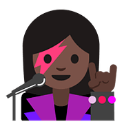 👩🏿‍🎤 Emoji Cantora: Pele Escura na Google Android 7.1.