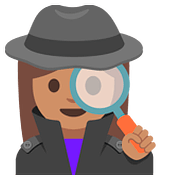Emoji 🕵🏽‍♀️ Investigatrice: Carnagione Olivastra su Google Android 7.1.