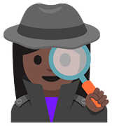 🕵🏿‍♀️ Emoji Detective Mujer: Tono De Piel Oscuro en Google Android 7.1.