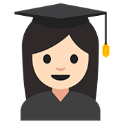 Emoji 👩🏻‍🎓 Studentessa: Carnagione Chiara su Google Android 7.1.