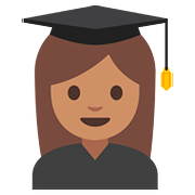 Emoji 👩🏽‍🎓 Studentessa: Carnagione Olivastra su Google Android 7.1.