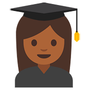 Emoji 👩🏾‍🎓 Studentessa: Carnagione Abbastanza Scura su Google Android 7.1.