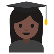 👩🏿‍🎓 Emoji Estudiante Mujer: Tono De Piel Oscuro en Google Android 7.1.