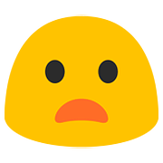 Émoji 😦 Visage Mécontent Avec Bouche Ouverte sur Google Android 7.1.