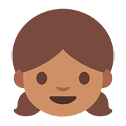 Émoji 👧🏽 Fille : Peau Légèrement Mate sur Google Android 7.1.