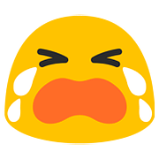 Émoji 😭 Visage Qui Pleure à Chaudes Larmes sur Google Android 7.1.