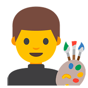 Emoji 👨‍🎨 Artista Uomo su Google Android 7.1.