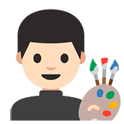 Emoji 👨🏻‍🎨 Artista Uomo: Carnagione Chiara su Google Android 7.1.