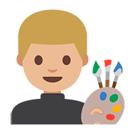 Émoji 👨🏼‍🎨 Artiste Homme : Peau Moyennement Claire sur Google Android 7.1.