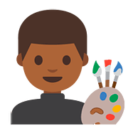 👨🏾‍🎨 Emoji Artista Plástico: Pele Morena Escura na Google Android 7.1.