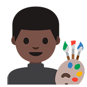 Émoji 👨🏿‍🎨 Artiste Homme : Peau Foncée sur Google Android 7.1.