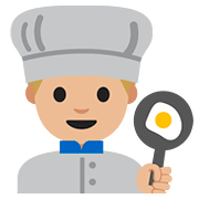 Emoji 👨🏻‍🍳 Cuoco: Carnagione Chiara su Google Android 7.1.