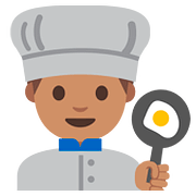 Emoji 👨🏽‍🍳 Cuoco: Carnagione Olivastra su Google Android 7.1.