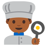 👨🏾‍🍳 Emoji Cozinheiro: Pele Morena Escura na Google Android 7.1.