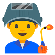Emoji 👨‍🏭 Operaio su Google Android 7.1.