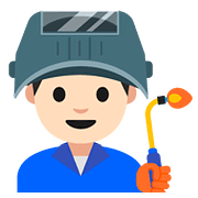 Emoji 👨🏻‍🏭 Operaio: Carnagione Chiara su Google Android 7.1.