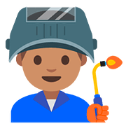 Emoji 👨🏽‍🏭 Operaio: Carnagione Olivastra su Google Android 7.1.