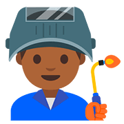 👨🏾‍🏭 Emoji Fabrikarbeiter: mitteldunkle Hautfarbe Google Android 7.1.