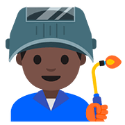 👨🏿‍🏭 Emoji Fabrikarbeiter: dunkle Hautfarbe Google Android 7.1.