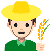 Emoji 👨🏻‍🌾 Contadino: Carnagione Chiara su Google Android 7.1.