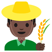 👨🏿‍🌾 Emoji Agricultor: Tono De Piel Oscuro en Google Android 7.1.