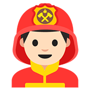 👨🏻‍🚒 Emoji Bombeiro: Pele Clara na Google Android 7.1.