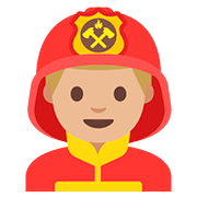 👨🏼‍🚒 Emoji Bombero: Tono De Piel Claro Medio en Google Android 7.1.