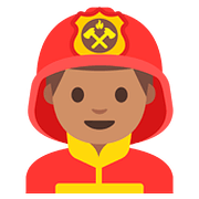 Émoji 👨🏽‍🚒 Pompier Homme : Peau Légèrement Mate sur Google Android 7.1.