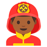 👨🏾‍🚒 Emoji Feuerwehrmann: mitteldunkle Hautfarbe Google Android 7.1.