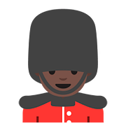 Émoji 💂🏿‍♂️ Garde Homme : Peau Foncée sur Google Android 7.1.