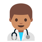 Émoji 👨🏽‍⚕️ Professionnel De La Santé : Peau Légèrement Mate sur Google Android 7.1.