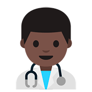 Émoji 👨🏿‍⚕️ Professionnel De La Santé : Peau Foncée sur Google Android 7.1.