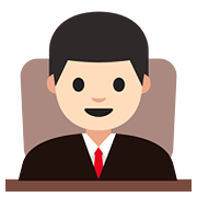 Emoji 👨🏻‍⚖️ Giudice Uomo: Carnagione Chiara su Google Android 7.1.