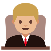 Emoji 👨🏼‍⚖️ Giudice Uomo: Carnagione Abbastanza Chiara su Google Android 7.1.