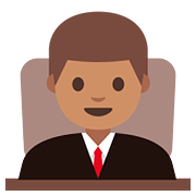 Emoji 👨🏽‍⚖️ Giudice Uomo: Carnagione Olivastra su Google Android 7.1.
