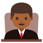 👨🏾‍⚖️ Emoji Juiz: Pele Morena Escura na Google Android 7.1.