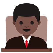 👨🏿‍⚖️ Emoji Richter: dunkle Hautfarbe Google Android 7.1.