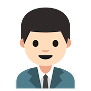👨🏻‍💼 Emoji Büroangestellter: helle Hautfarbe Google Android 7.1.