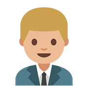 Emoji 👨🏼‍💼 Impiegato: Carnagione Abbastanza Chiara su Google Android 7.1.