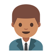 Emoji 👨🏽‍💼 Impiegato: Carnagione Olivastra su Google Android 7.1.